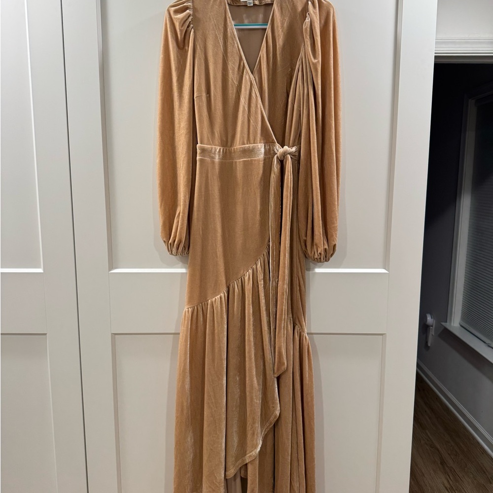 Elegant dusty rose velvet Wrap Dress